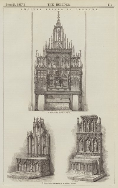 Ancient Altars in Germany (engraving) by English School