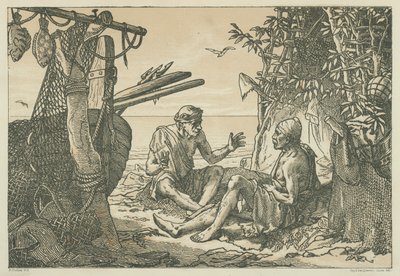 Ancient Greek Fishermen by English School