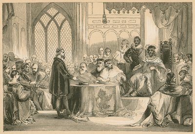 Andrew Melville before the King and Privy Council by English School