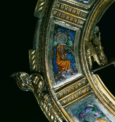Angel playing a wind instrument, detail from the crozier of William of Wykeham by English School