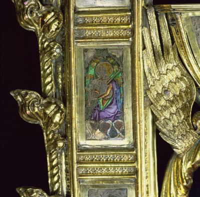Angel playing the bagpipe, detail from the crozier of William Wykeham by English School