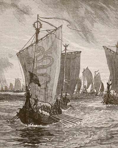 Anlaff entering the Humber (Illustration from Cassell
