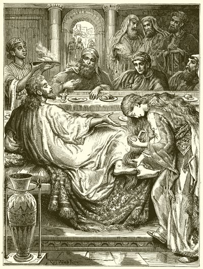 Anointing the Feet of Jesus by English School