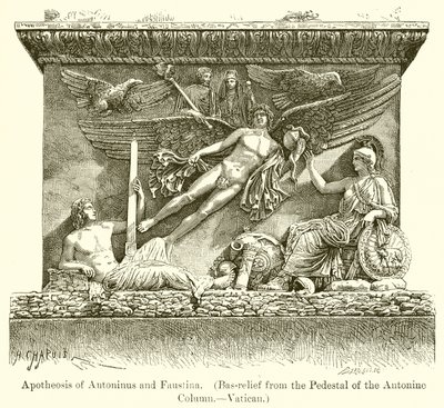 Apotheosis of Antoninus and Faustina (Bas-Relief from the Pedestal of the Antonine Column--Vatican) by English School