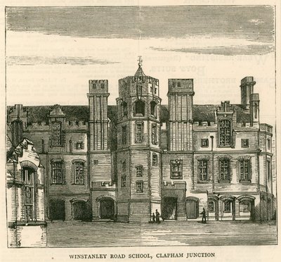Architecture of the London School Board: Winstanley Road School, Clapham Junction, London by English School