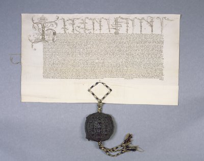 Charter Recording Grant by King Henry VI to New College Oxford of the Estates of Newton Longville, 1441 by English School