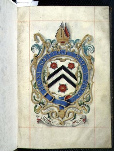 Coat of Arms from a Benefaction Book of New College, Oxford by English School