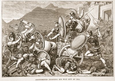Aristomenes Fighting His Way Out of Ira by English School
