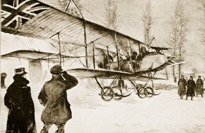 Armed British Biplane Starting from the Headquarters near Hollebeke, 1914-19 by English School