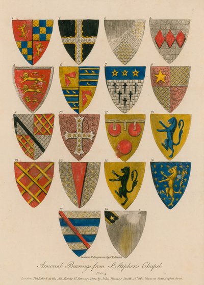 Armorial Bearings from St Stephens Chapel by English School
