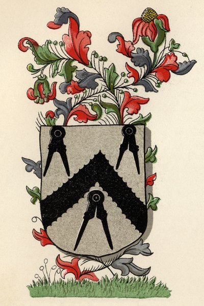 Arms granted to the Carpenters Company of London, 6th Edward IV, 1466, from The History of Freemasonry, volume II, published by Thomas C. Jack, London, 1883 by English School