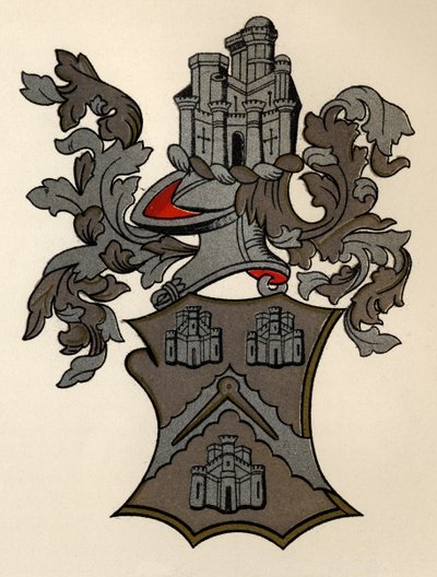 Arms granted to the Masons Company of London, 12th Edward IV, 1472-73, from The History of Freemasonry, volume II, published by Thomas C. Jack, London, 1883 by English School