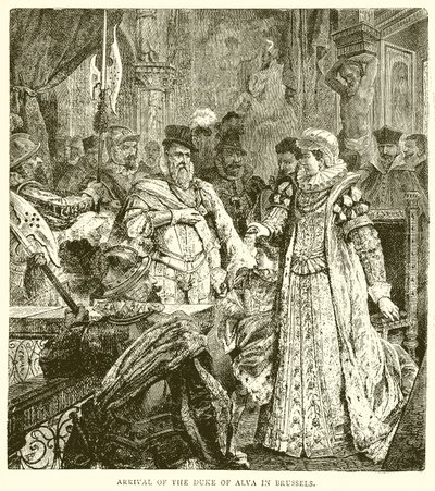 Arrival of the Duke of Alva in Brussels by English School