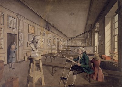 Artist copying a bust in the Royal Academy of Arts at Somerset House, c.1780 by English School