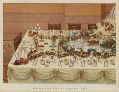 Artistic Arrangement for Dinner Table by English School