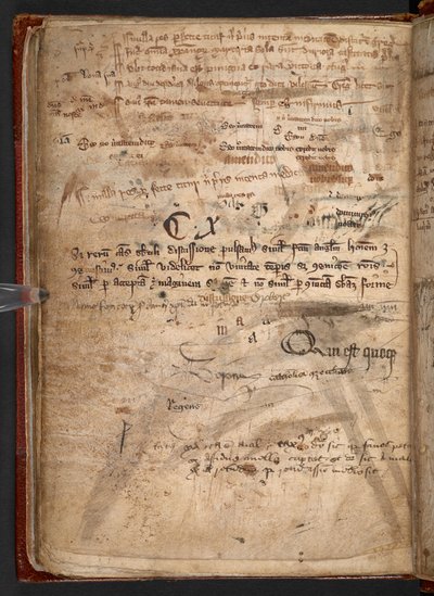Manuscript with Many Pen Trials, Illustrating What a Barrier to Mass Literacy the Quill Pen Was by English School