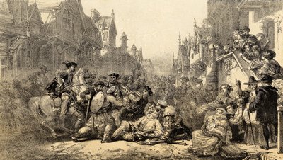 Assassination of Regent James Stewart Moray, Regent of Scotland, in Old Linlithgow, West Lothian by English School