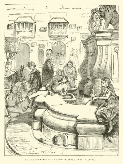 At the fountain in the Piazza Santa Anna, Valetta by English School