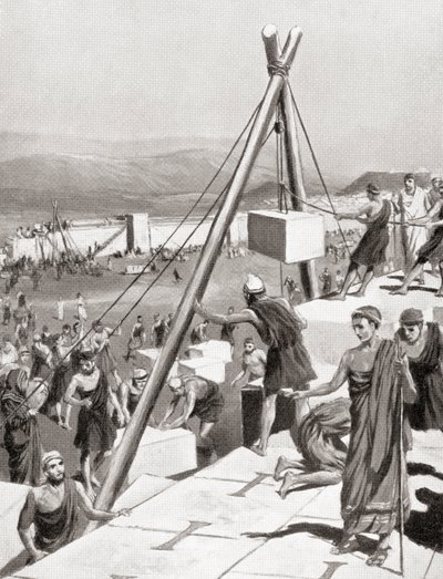 Athenians rebuilding their city under the guidance of Themistocles after the Persian invasion of Greece, c.479 BC, from Hutchinson