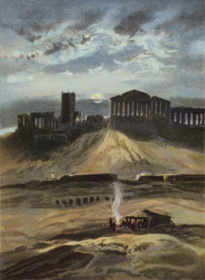 Athens by moonlight by English School