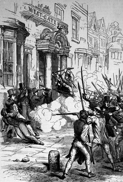 Attack on the Westgate Hotel, Newport on 4th November 1839 by English School