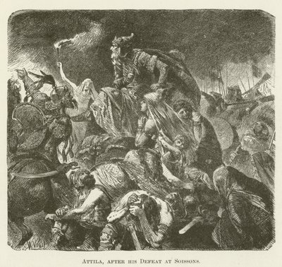 Attila, After His Defeat at Soissons by English School