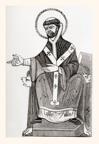 Augustine of Canterbury, 6th century Catholic Benedictine monk who became the first Archbishop of Canterbury, from Old England: A Pictorial Museum by English School