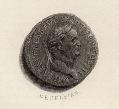 Aureus coin, from the era of Vespasian, Titus Flavius Vespasianus by English School