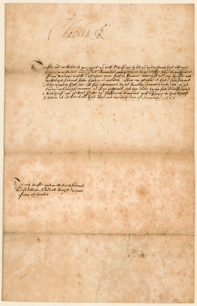 Autograph of King Charles I by English School