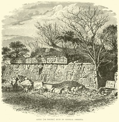 Aztec (or Toltec) Ruin in Central America by English School