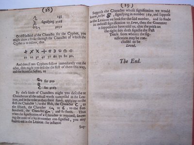 Pages from The Ground-Work, or Foundation Laid, for the Framing of a New Perfect Language: and an Universal or Commonwriting by Francis Lodowyck, Published in London, 1652 by English School