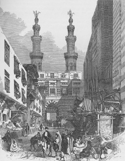 Bab El-Mutawellee, Cairo, engraved by Josiah Wood Whymper by English School