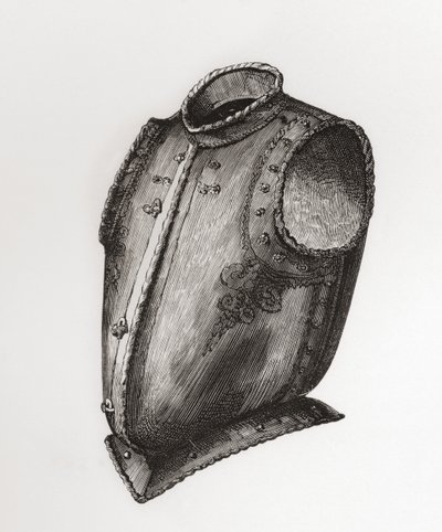 Back and breastplate, opening in front, known as the Waistcoat Breastplate, c.1580, from The British Army: Its Origins, Progress and Equipment by English School