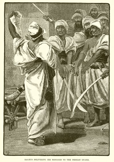 Bagaeus Delivering His Messages to the Persian Guard by English School