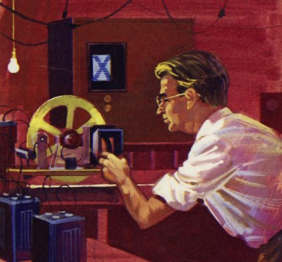 Baird began to experiment in wireless transmission of pictures by English School