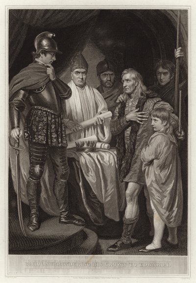 Baliol Surrendering His Crown to Edward I by English School