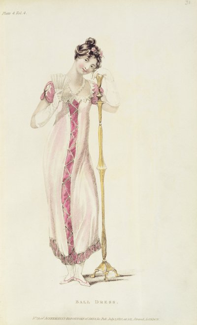 Ball dress, fashion plate from Ackermann