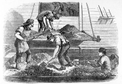 Ballast-Heavers at Work in the Pool, Illustration from 