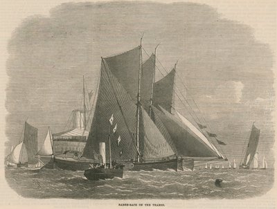 Barge Race on the Thames by English School