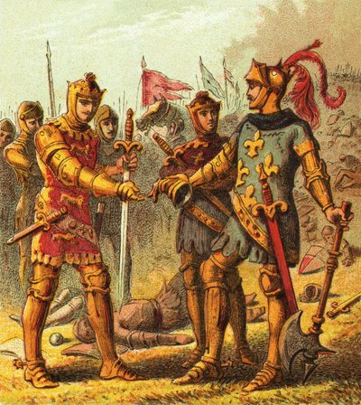 Battle at Poitiers by English School