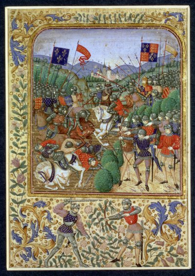 Battle of Agincourt, October 25th 1415 by English School