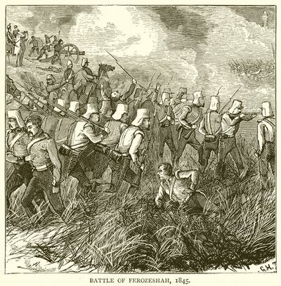 Battle of Ferozeshah, 1845 by English School
