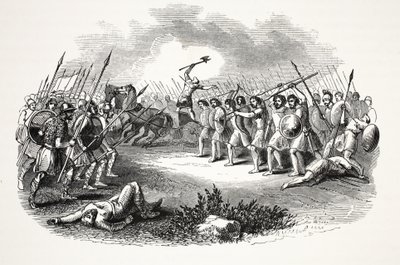 Battle of Rhuddlan Marsh by English School