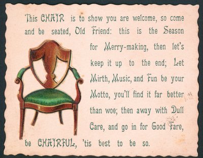 Be Chairful, tis best to be so - Christmas card by English School