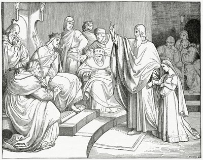 Beatrice led into the Diet for her betrothal, 1882 by English School