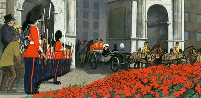 Beds of Geraniums in the Days of Victoria by English School