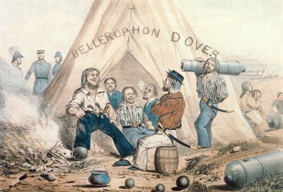 Bellerophon Doves, Sailors Encampment before Sebastopol, published in 1854 by English School