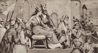 Bertha, wife of Aethelbert, King of Kent by English School