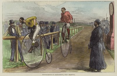 Bicycle Match at Lillie Bridge by English School