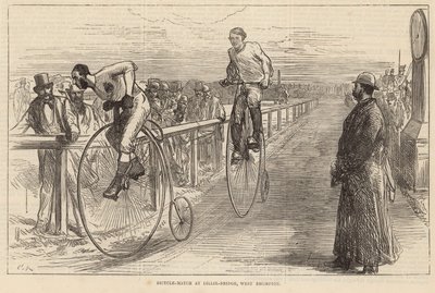 Bicycle Match at Lillie Bridge, West Brompton by English School